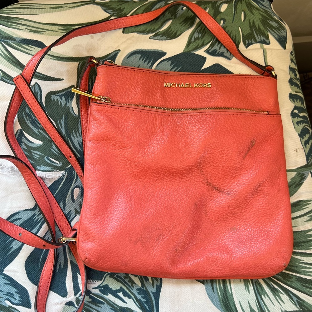 Michael Kors Coral Leather Crossbody Bag